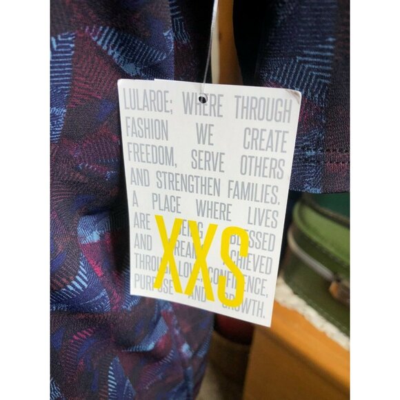 LuLaRoe RETIRED Irma Women's Size XXS Purple & Blue Triangles NWT - Picture 4 of 10